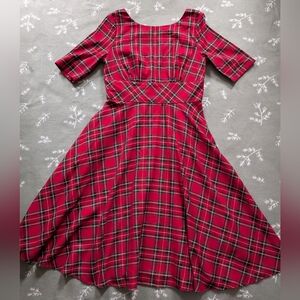Hell Bunny Irvine Red Plaid Dress